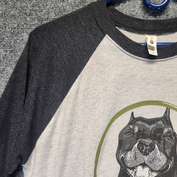 Next Level Apparel Shirt Mens L 3/4 Sleeve Raglan Mr.Mo Projects.com Dog Rescue - Picture 5 of 12